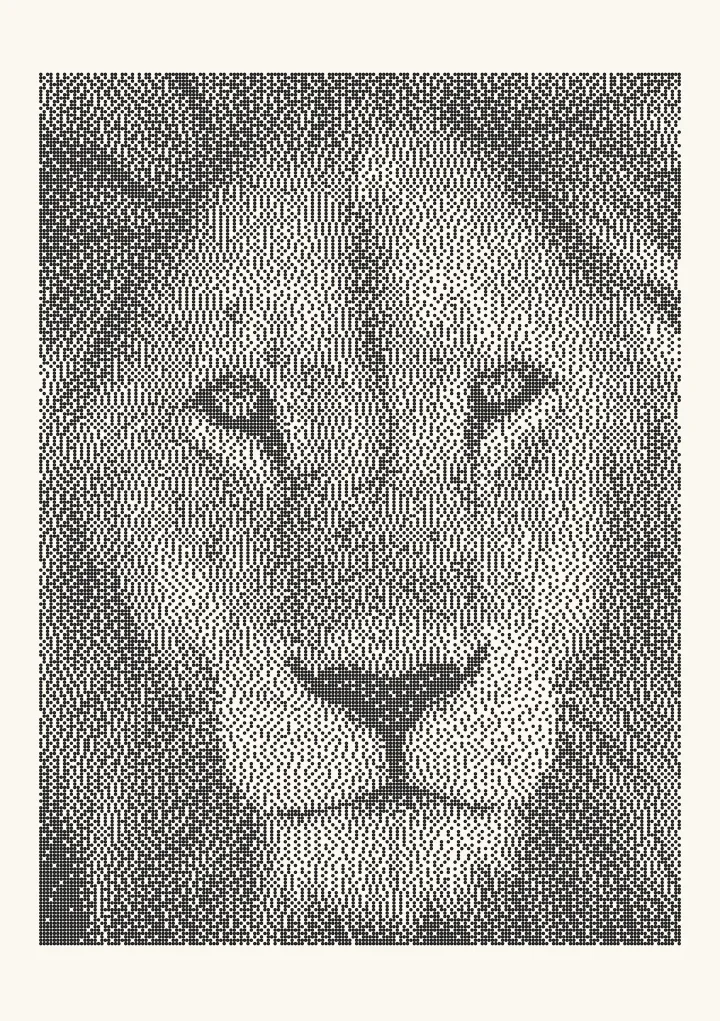 Ostromoukhov dithering applied to a photo of a lion