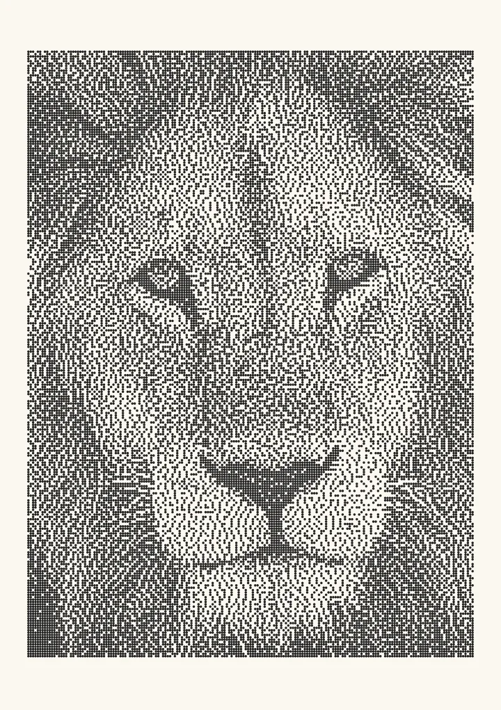 Sierra dithering applied to a photo of a lion