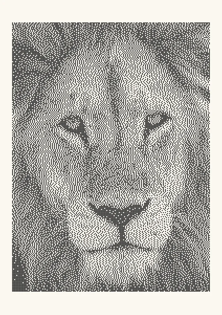 Sierra lite dithering applied to a photo of a lion