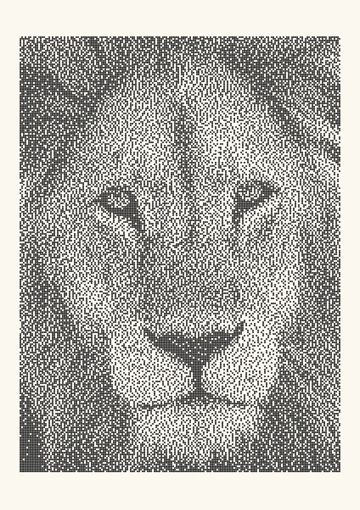 Zhou–Fang dithering applied to a photo of a lion