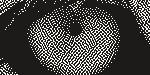 The lion's eye dithered with Atkinson at 254 DPI, with blown highlights