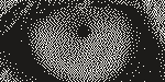The lion's eye dithered with Stucki at 254 DPI