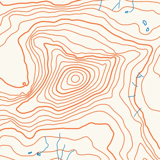 Contour lines around the Matterhorn summit at a 100 m interval