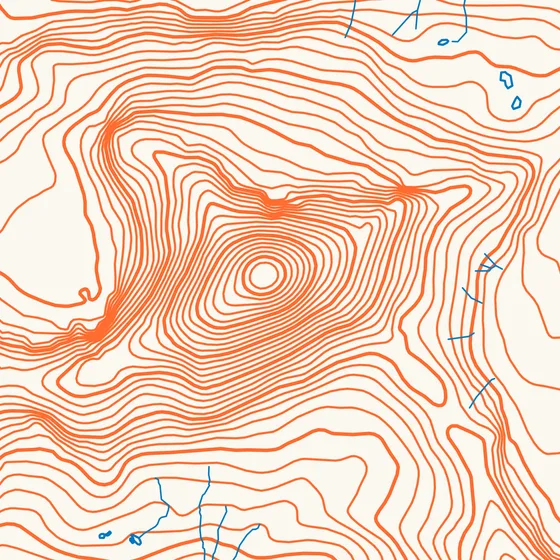 Contour lines around the Matterhorn summit at a 50 m interval
