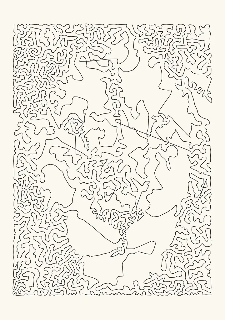 The lion as one continuous line through 3,657 dots